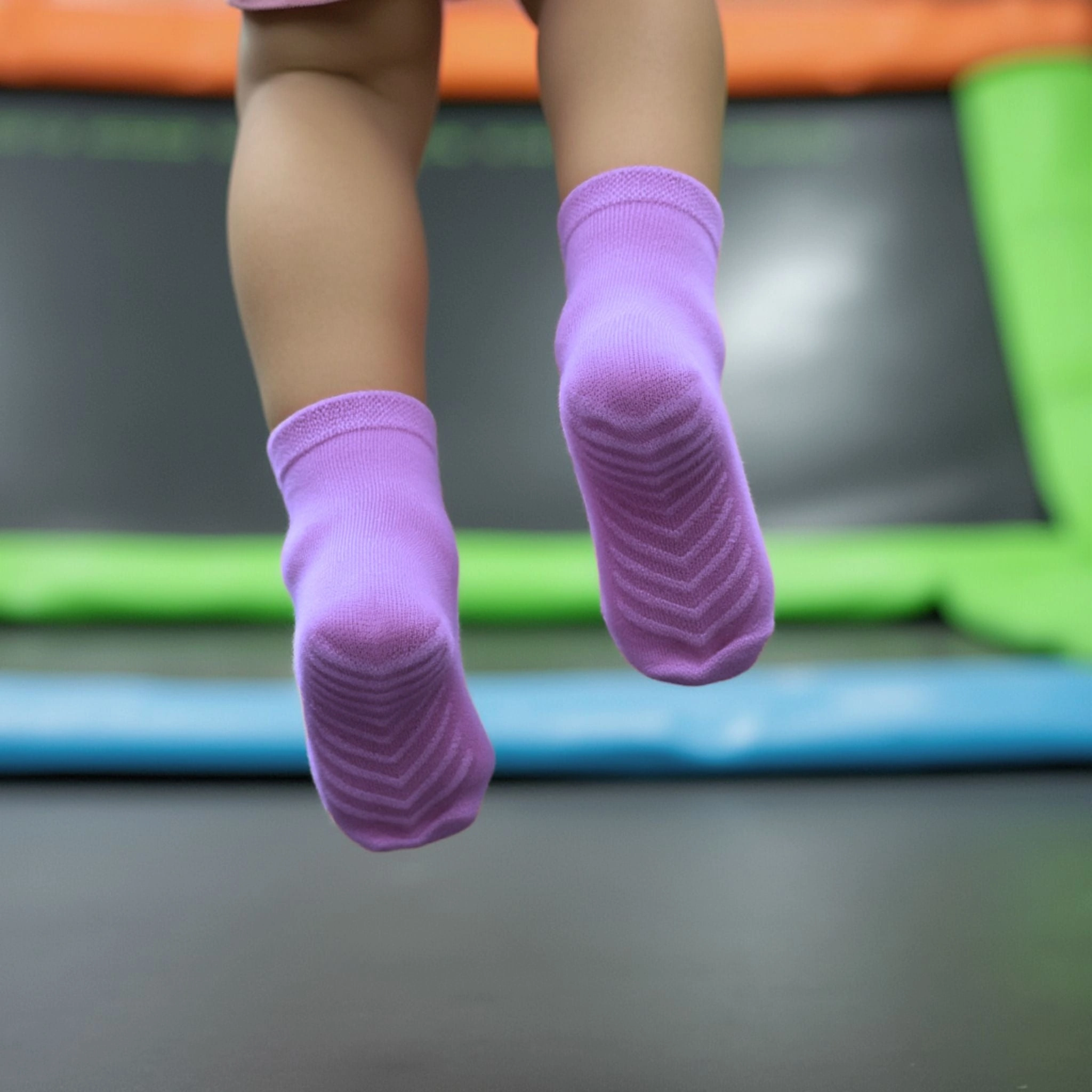 Tiny Feet, Big Grip: Cute Crew Socks 4-Pack for Little Ones!